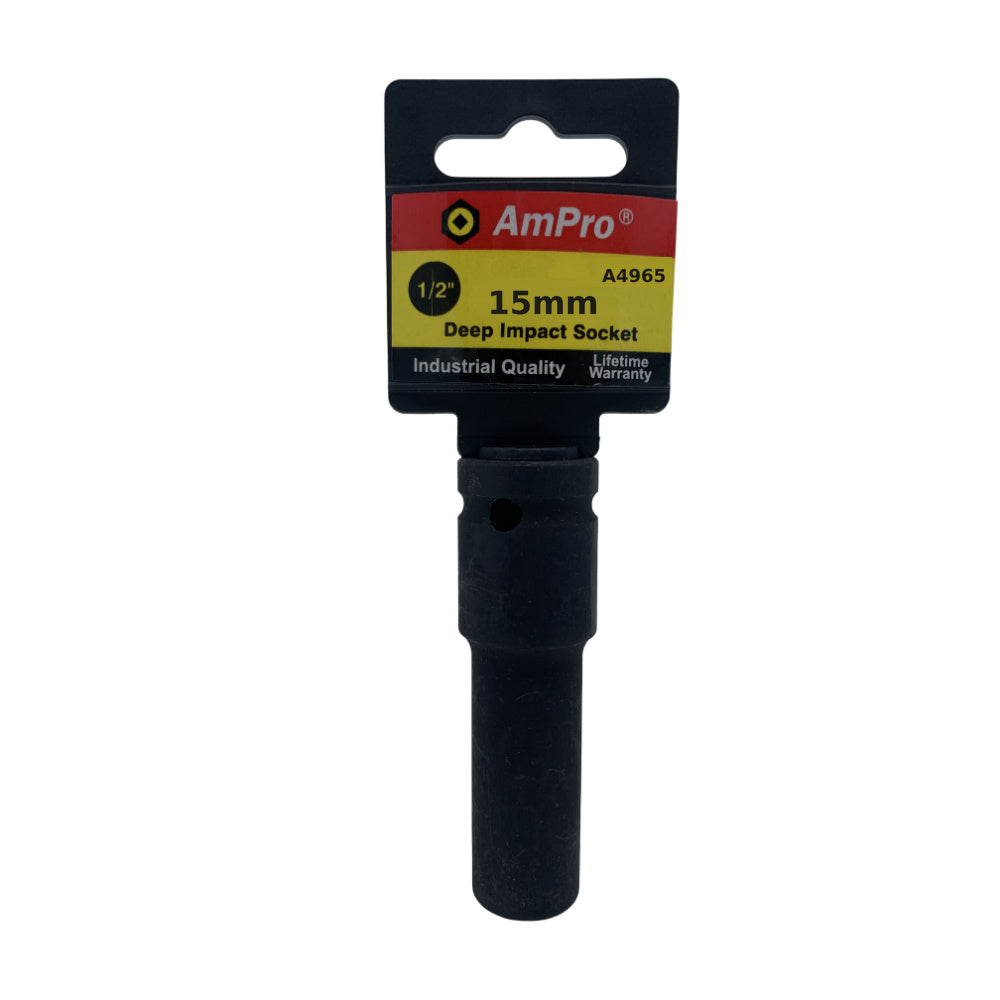 Copa de impacto larga milimetrica cuadrante 1/2" x 6 puntos Ampro