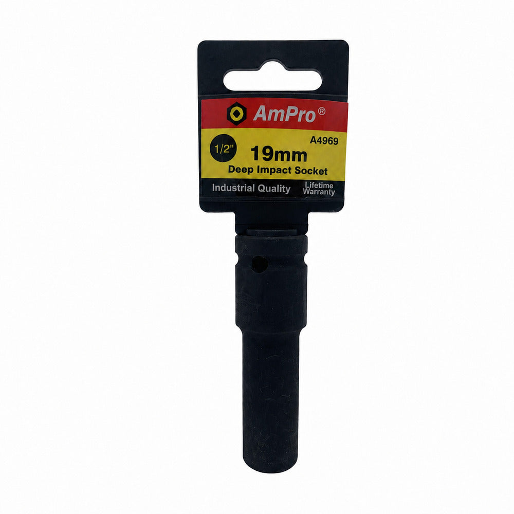 Copa de impacto larga milimetrica cuadrante 1/2" x 6 puntos Ampro