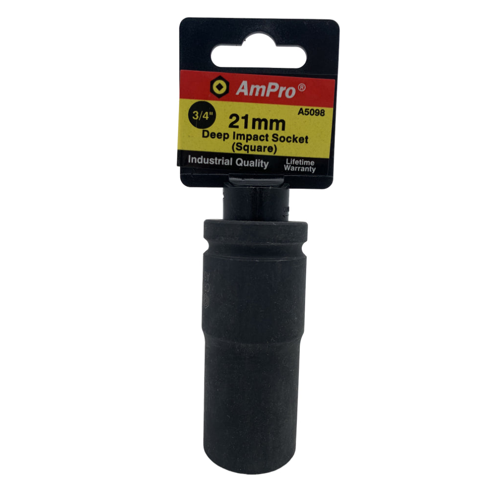 Copa cuadrada de impacto larga milimetrica cuadrante 3/4" Ampro