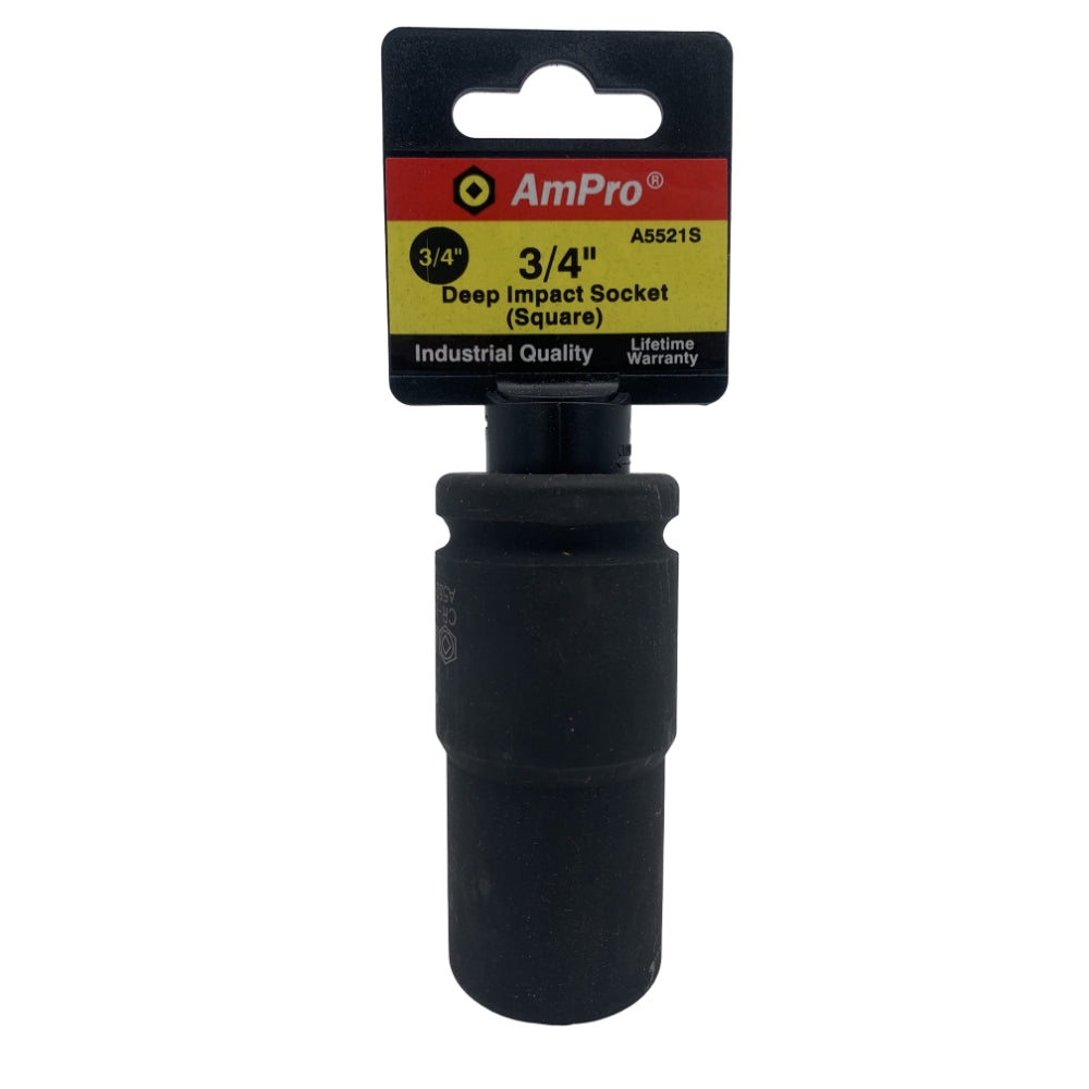 Copa cuadrada de impacto larga en pulgadas cuadrante 3/4" Ampro