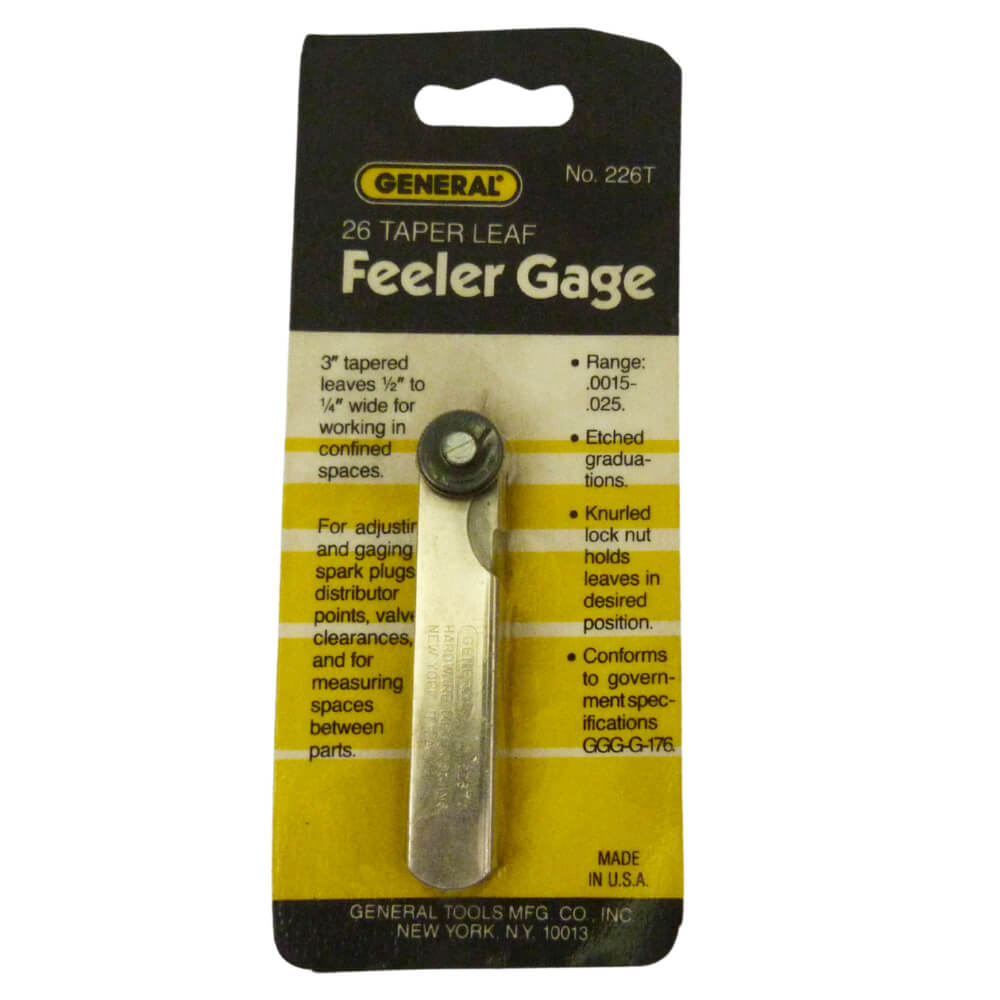 Calibrador de galgas 26 hojas .0015 a .025 226T General