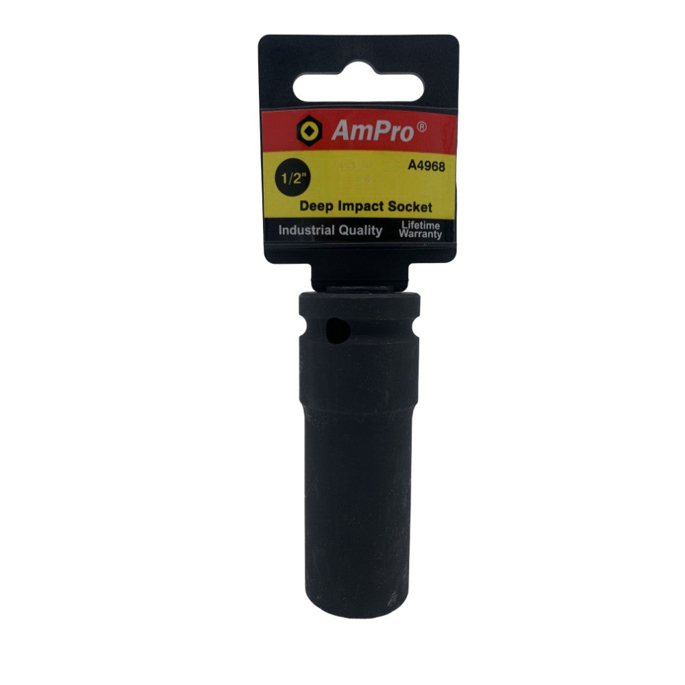 Copa de impacto larga milimetrica cuadrante 1/2" x 6 puntos Ampro