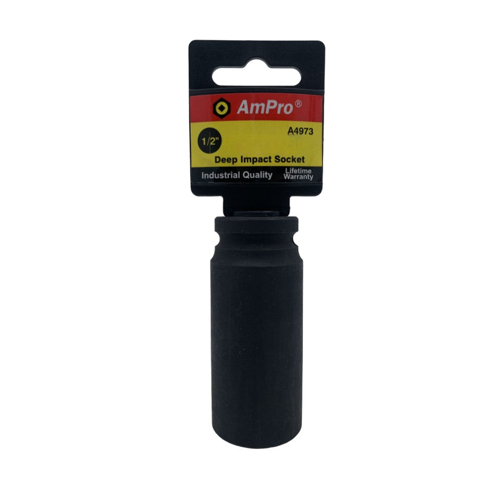 Copa de impacto larga milimetrica cuadrante 1/2" x 6 puntos Ampro