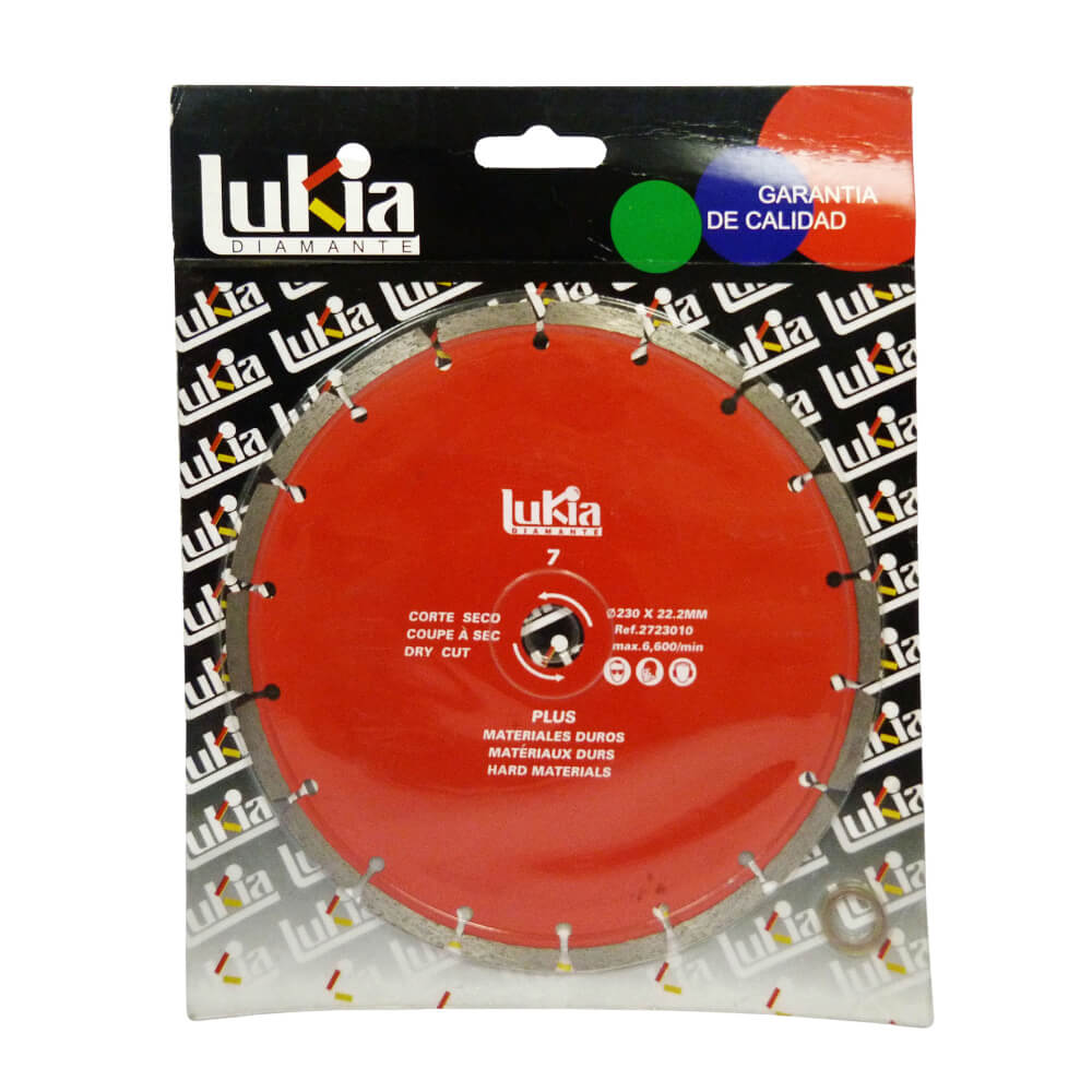 Disco diamantado corte seco profesional 9 pulgadas x 22.2 rojo  2723010 Lukia