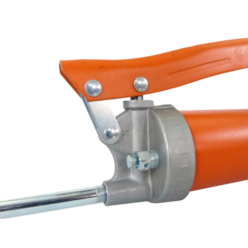 Engrasadora manual pico rigido 1 libra 6000 psi color naranja V1R/N Groz
