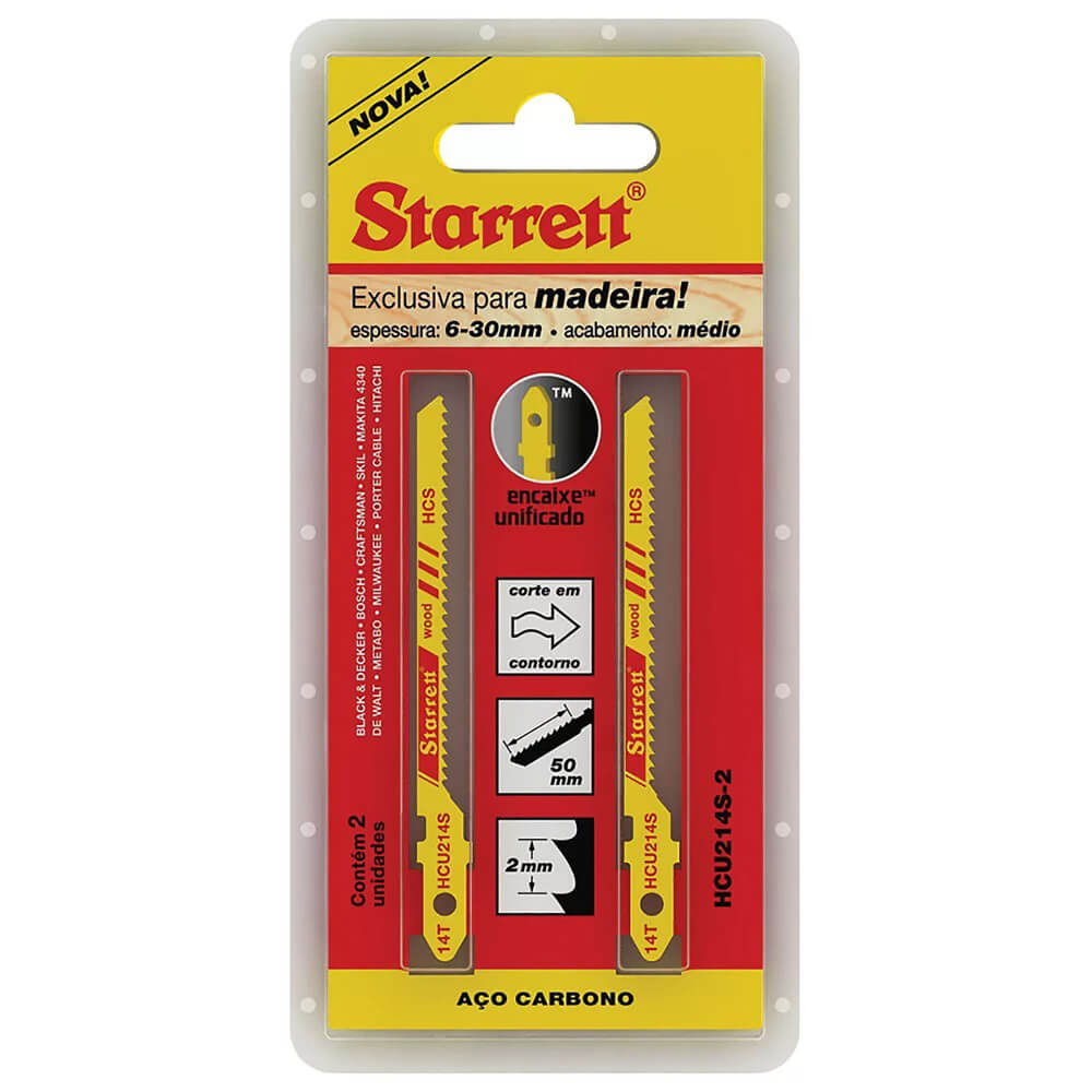 Hojas sierra caladora para madera 2x14d alto carbono 2 piezas HCU214s-2 Starrett