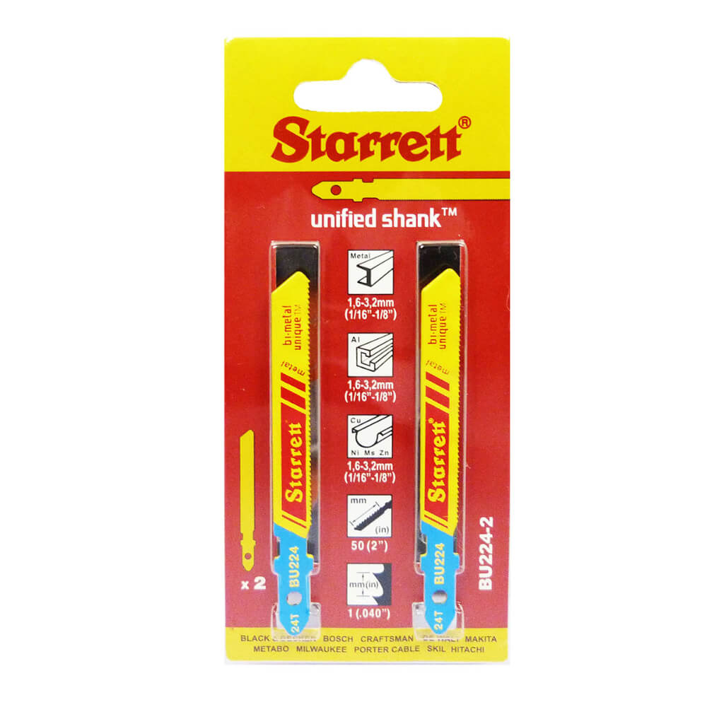 Hojas sierra caladora para metal 2x24 dientes bimetal 2 piezas BU224-2 Starrett