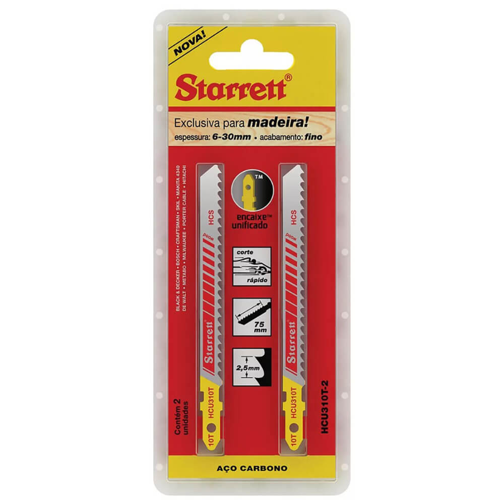 Hojas sierra caladora para madera 3x10 dientes alto carbono 2 piezas HCU310T-2 Starrett