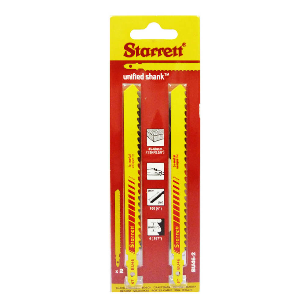 Hojas sierra caladora para madera 4x6 dientes bimetalica 2 piezas BU46-2 Starrett
