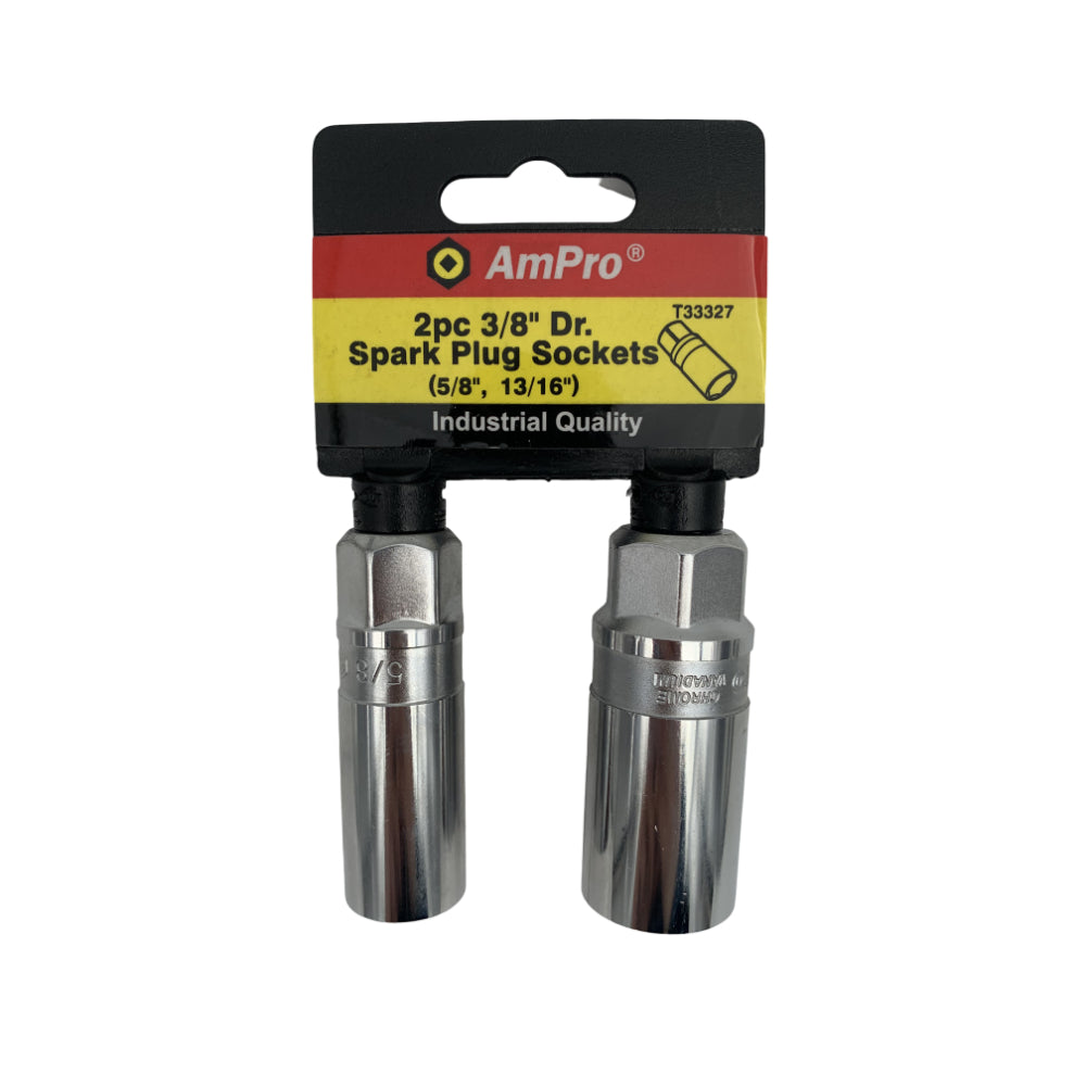 Juego de copas para bujia 2 piezas cuadrante 3/8" x 5/8" y 13/16" T33327 Ampro