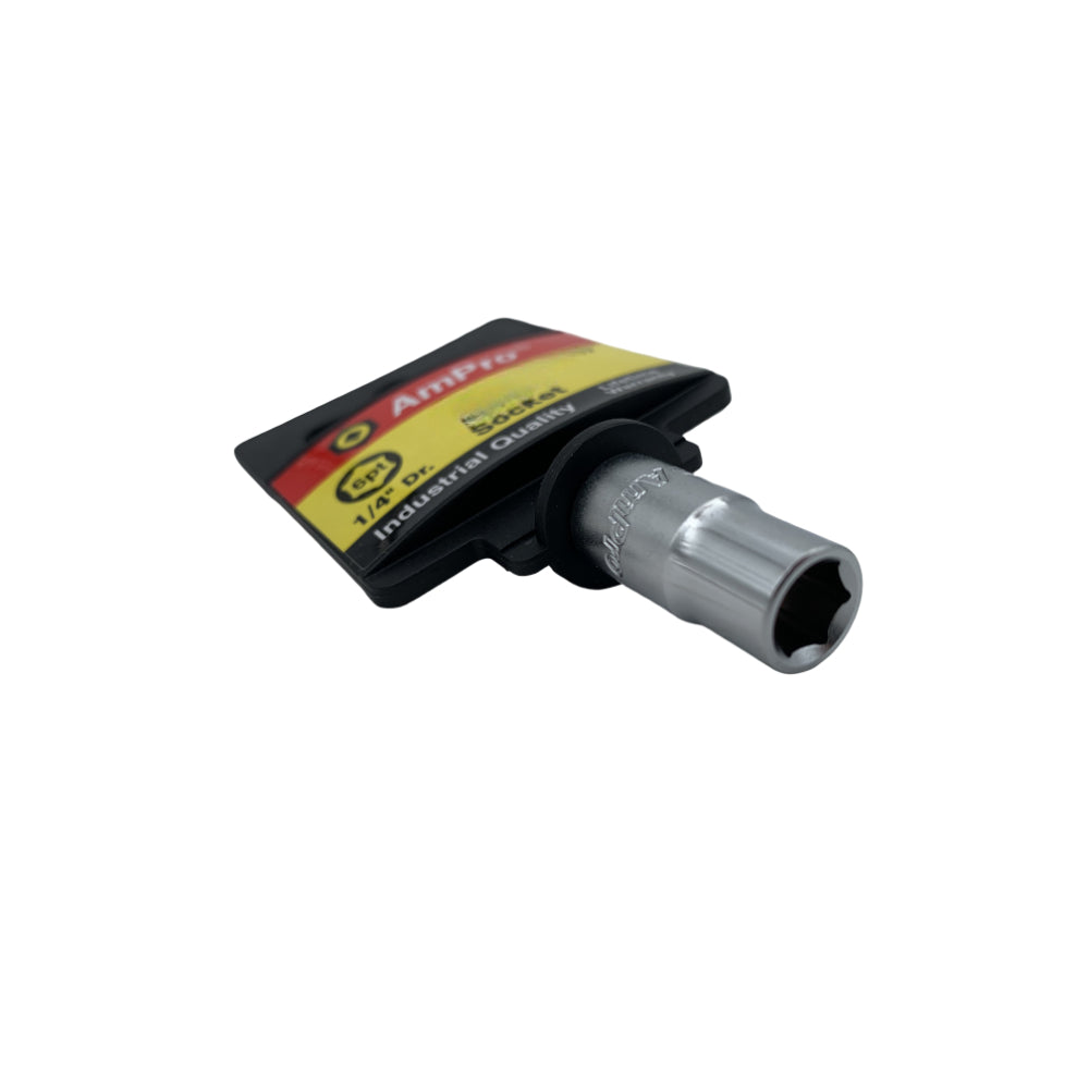 Copa corta milimetrica acero cromo vanadio cuadrante 1/4" x 6 puntos Ampro