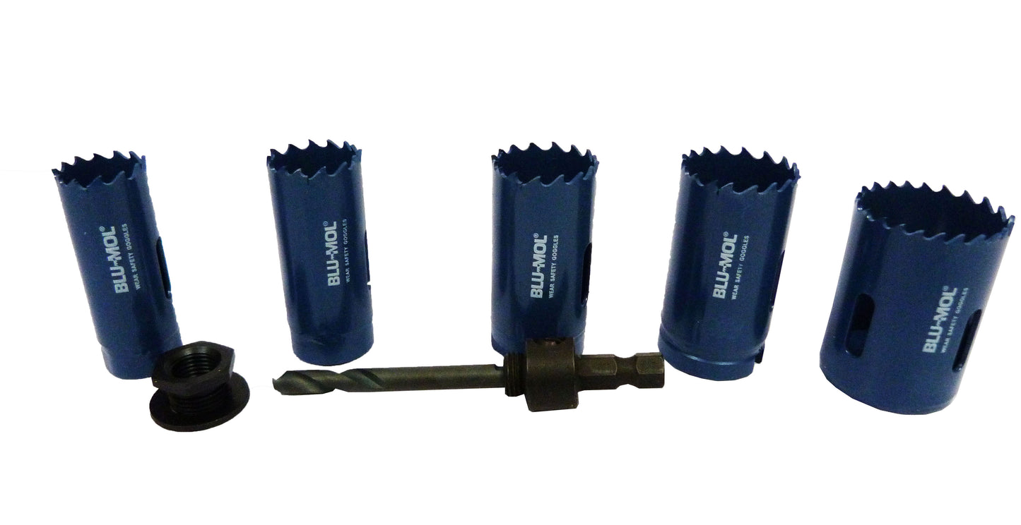 Juego de sierra copas hss 7 piezas 7/8 a 1.1/2  ref. 9595d Blumol