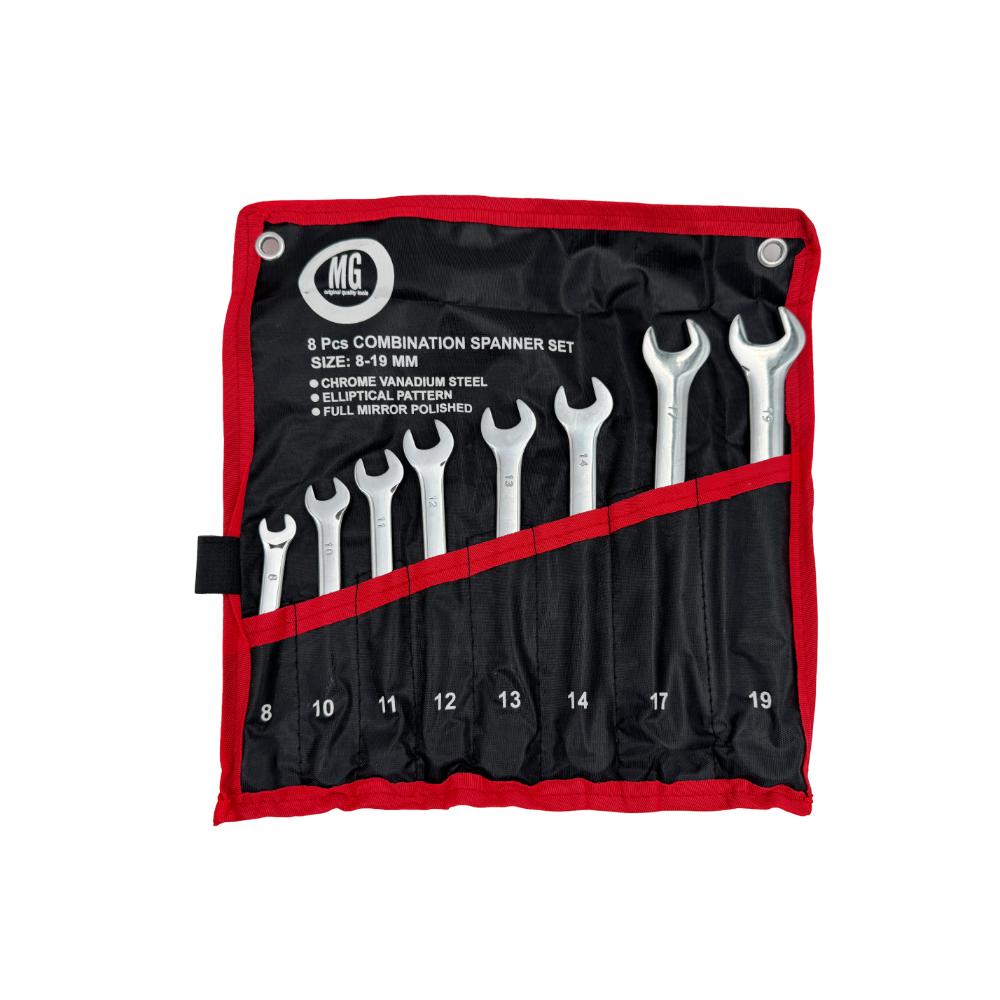 Juego de llaves combinadas brillantes milimétricas estuche en lona bjt196e MG Black Jack