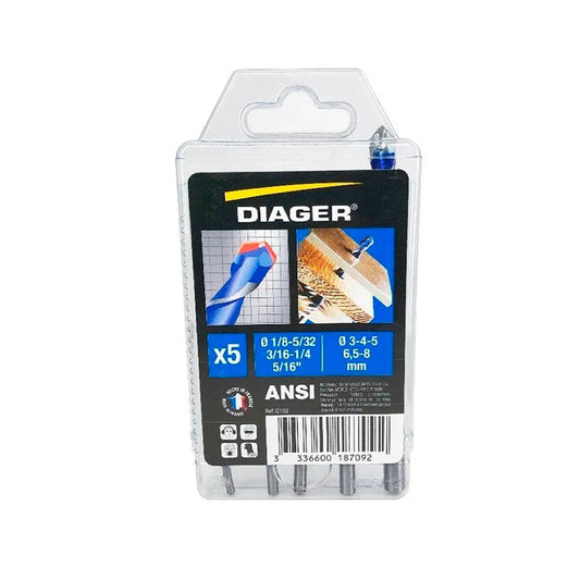 Juego de brocas multiproposito 5PZ 1/8 A 5/16 187092 Diager