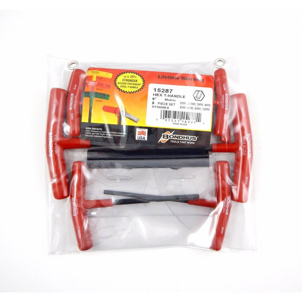 Juego de llaves en T 6 Pulgadas 8 piezas 2.00 a 10.00 mm 15287 Bondhus