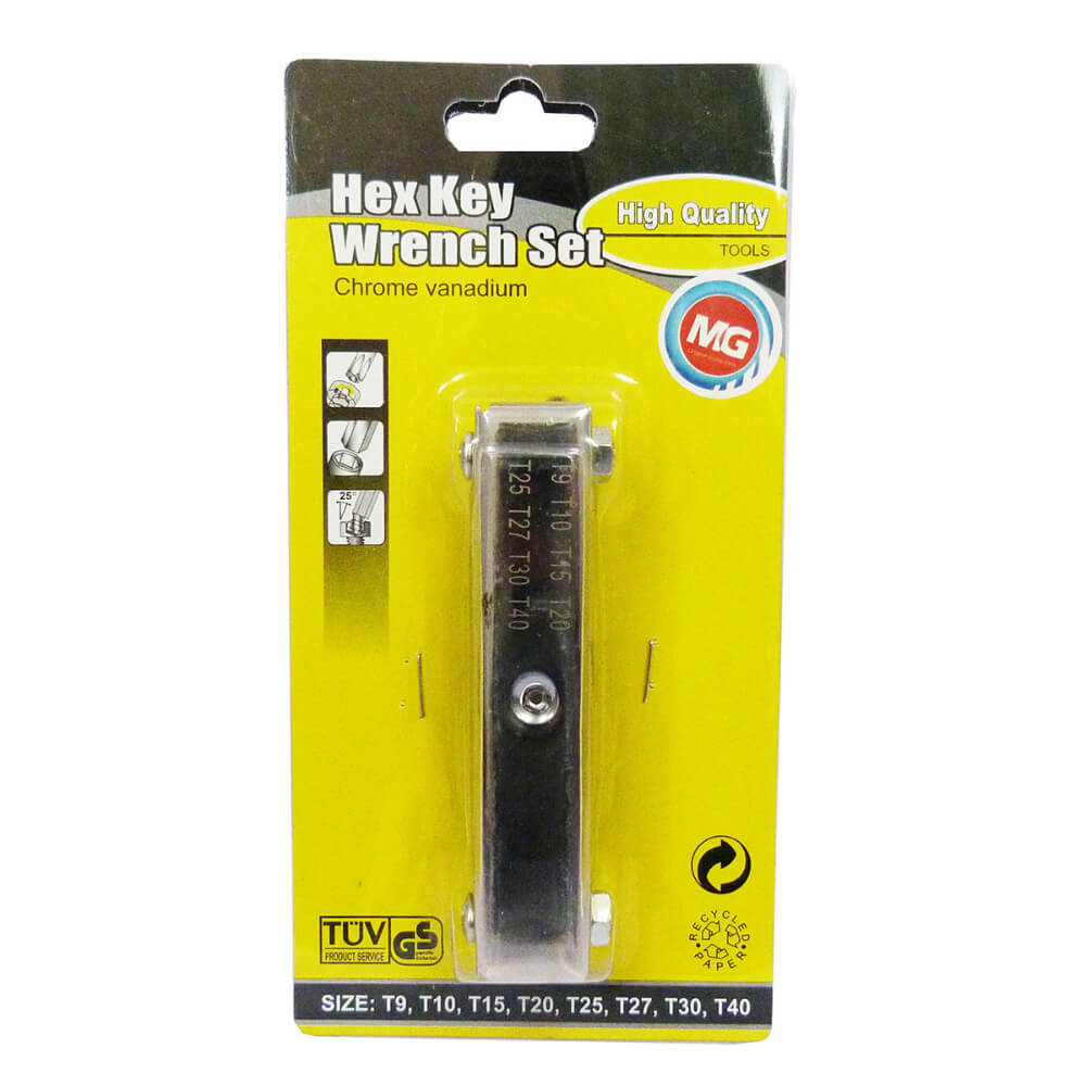 Juego de llaves torx 8 piezas T9 a T40 tipo navaja 31052 MG Demax