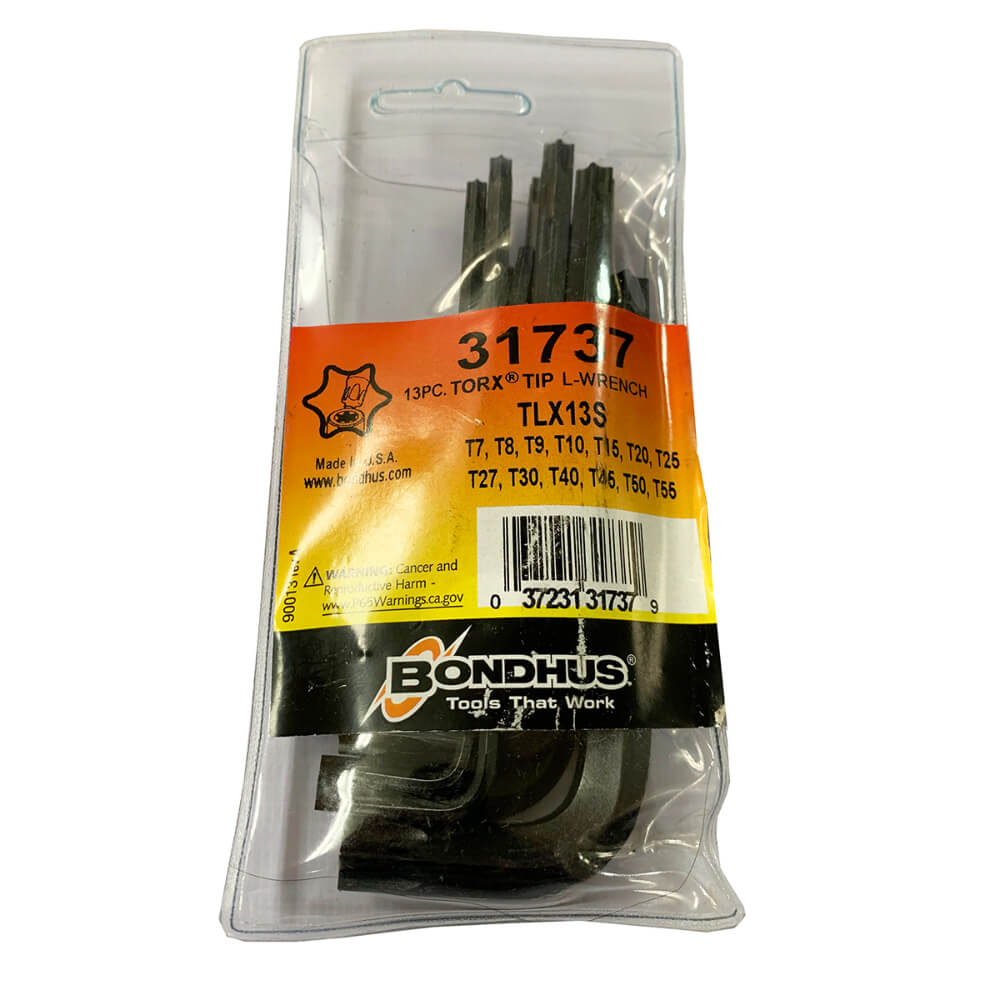 Juego de llaves torx cortas 13 piezas T7 a T55 31737 Bondhus