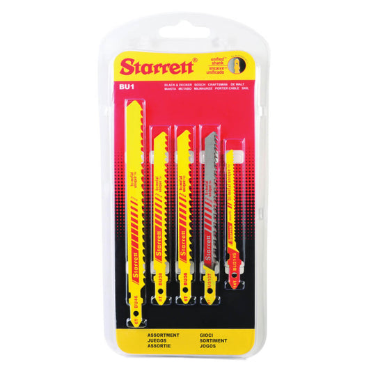 Juego de sierra caladora bimetal 5 piezas (4 madera, 1 multiusos) BU-1 Starrett