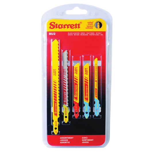Juego de sierra caladora bimetal 5 piezas (2 madera, 2 metal, 1 multiusos) BU-2 Starrett