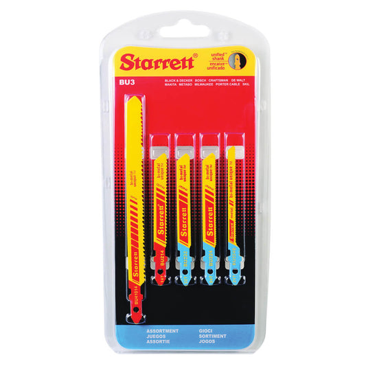 Juego de sierra caladora bimetal 5 piezas (3 metal, 2 multiusos) BU-3 Starrett