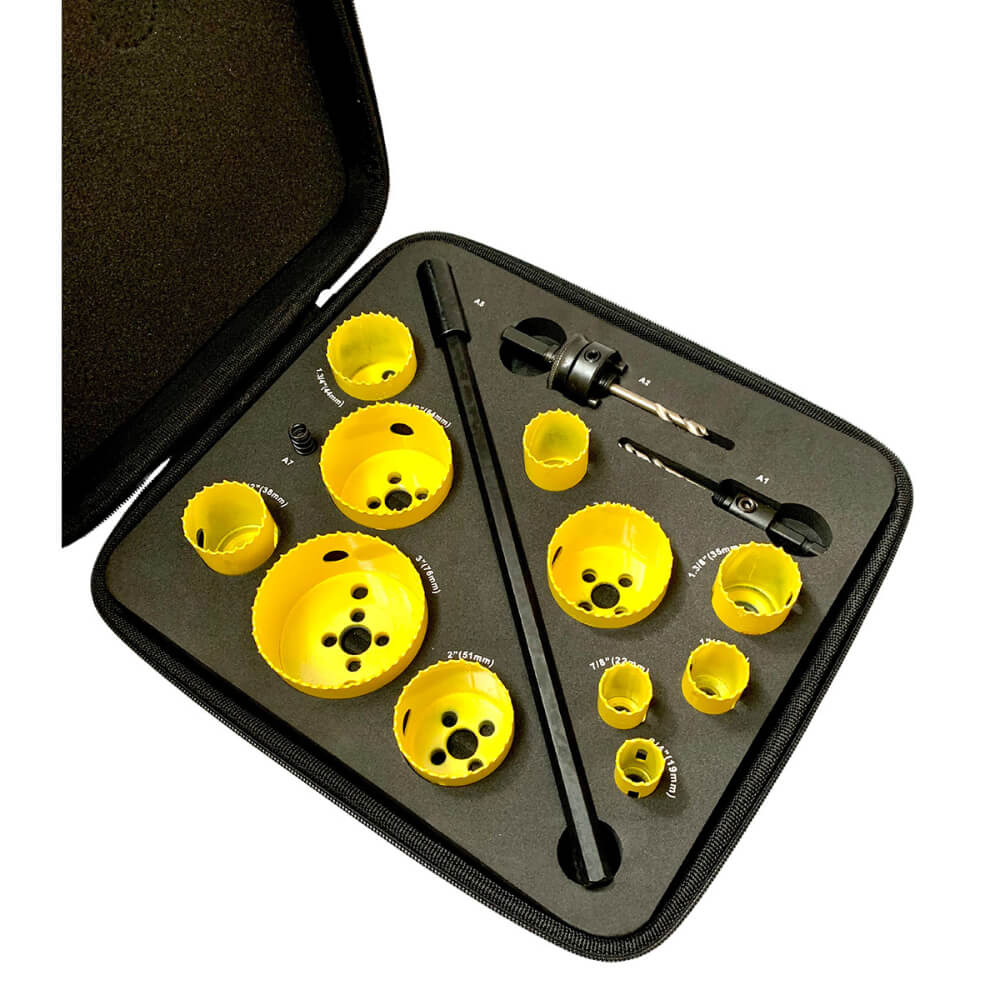 Juego sierra copa bimetálica 15PZ industrial 3/4" A 3" KFC11041-S