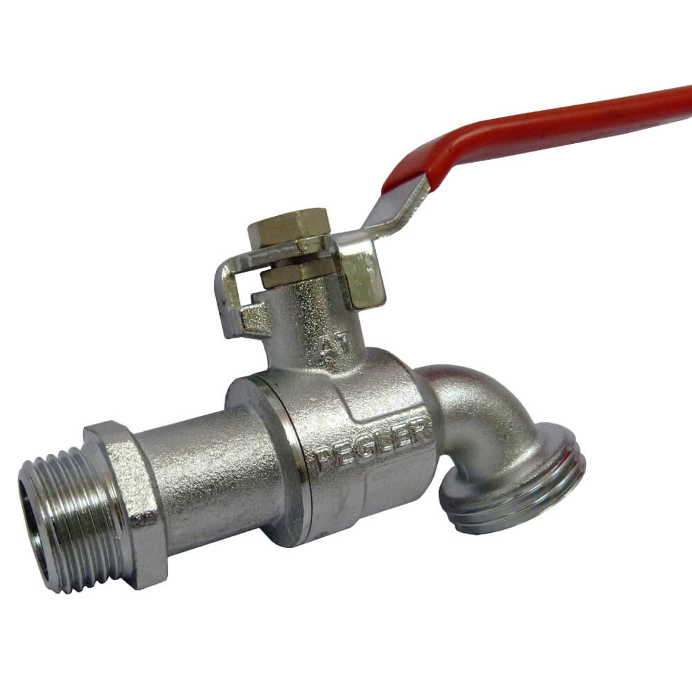 Llave final con rosca mango rojo 1/2 262003 Pegler