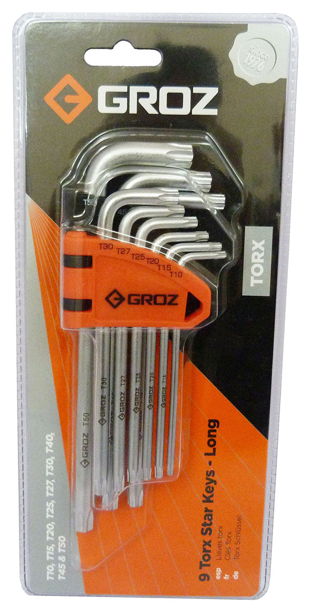 Juego de llaves torx largas T-10 a T-50 ALN/TX-TX/9LGRZ Groz