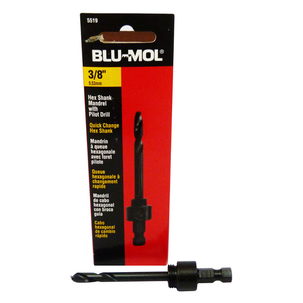 Mandriles para sierra copa eje 3/8 hexagonal 1.1/4 - 4" ref. 5519 Blumol