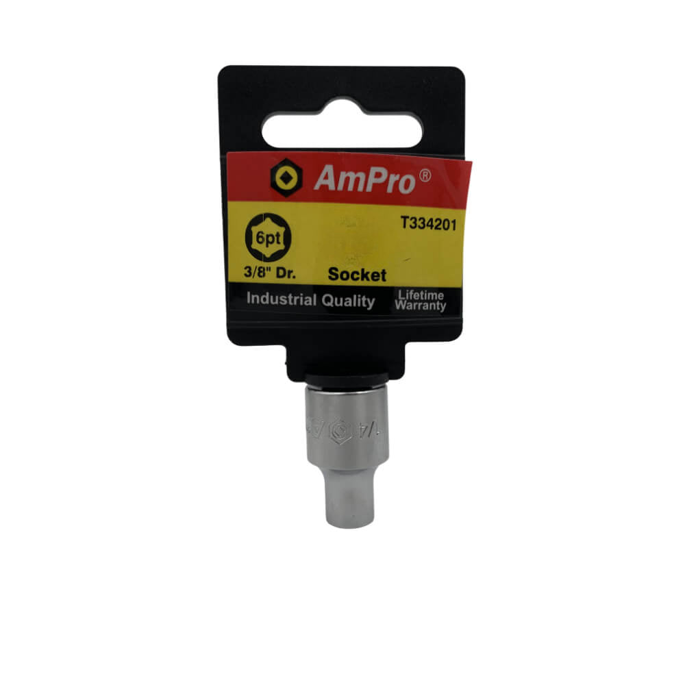 Copa en pulgadas corta acero cromo vanadio cuadrante 3/8" x 6 puntos  Ampro
