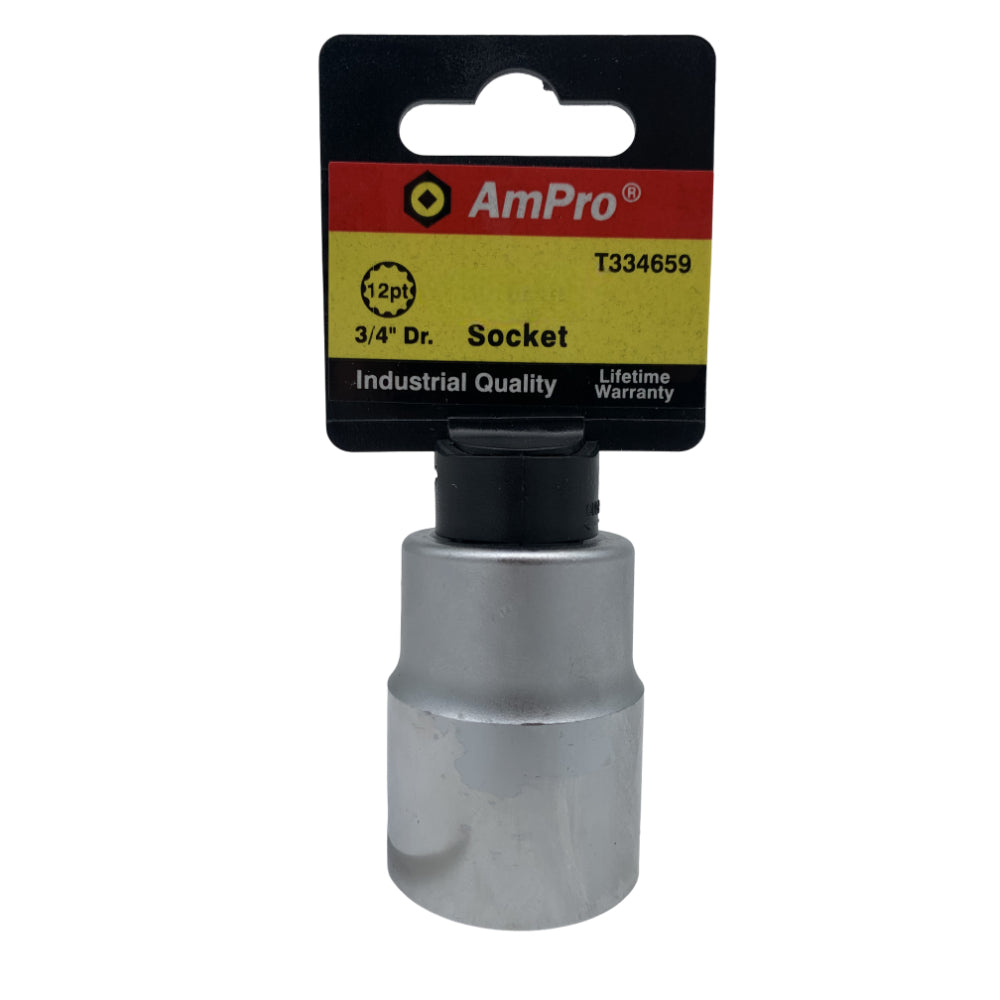 Copa en pulgadas corta acero cromo vanadio cuadrante 3/4" x 12 puntos Ampro