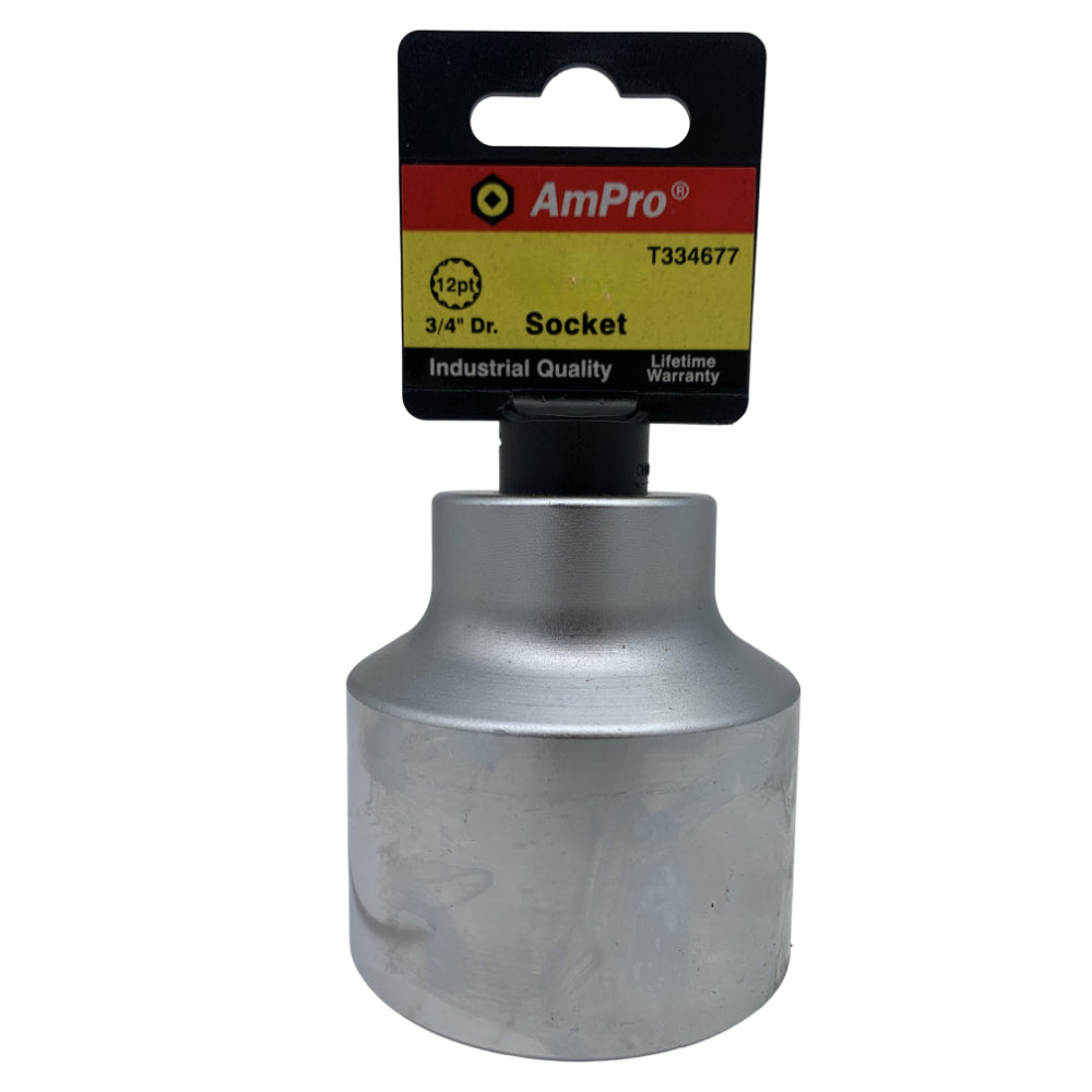 Copa en pulgadas corta acero cromo vanadio cuadrante 3/4" x 12 puntos Ampro