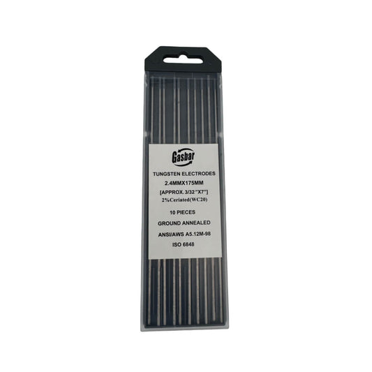 Electrodo de tugsteno gris 175mm x 10 unidades WC20 MG Gasbar Kimpin