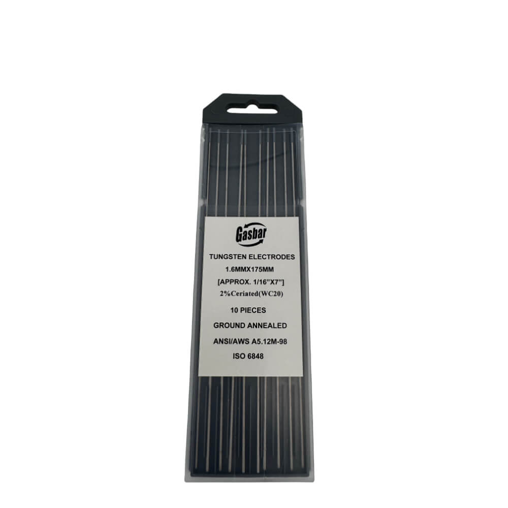 Electrodo de tugsteno gris 175mm x 10 unidades WC20 MG Gasbar Kimpin