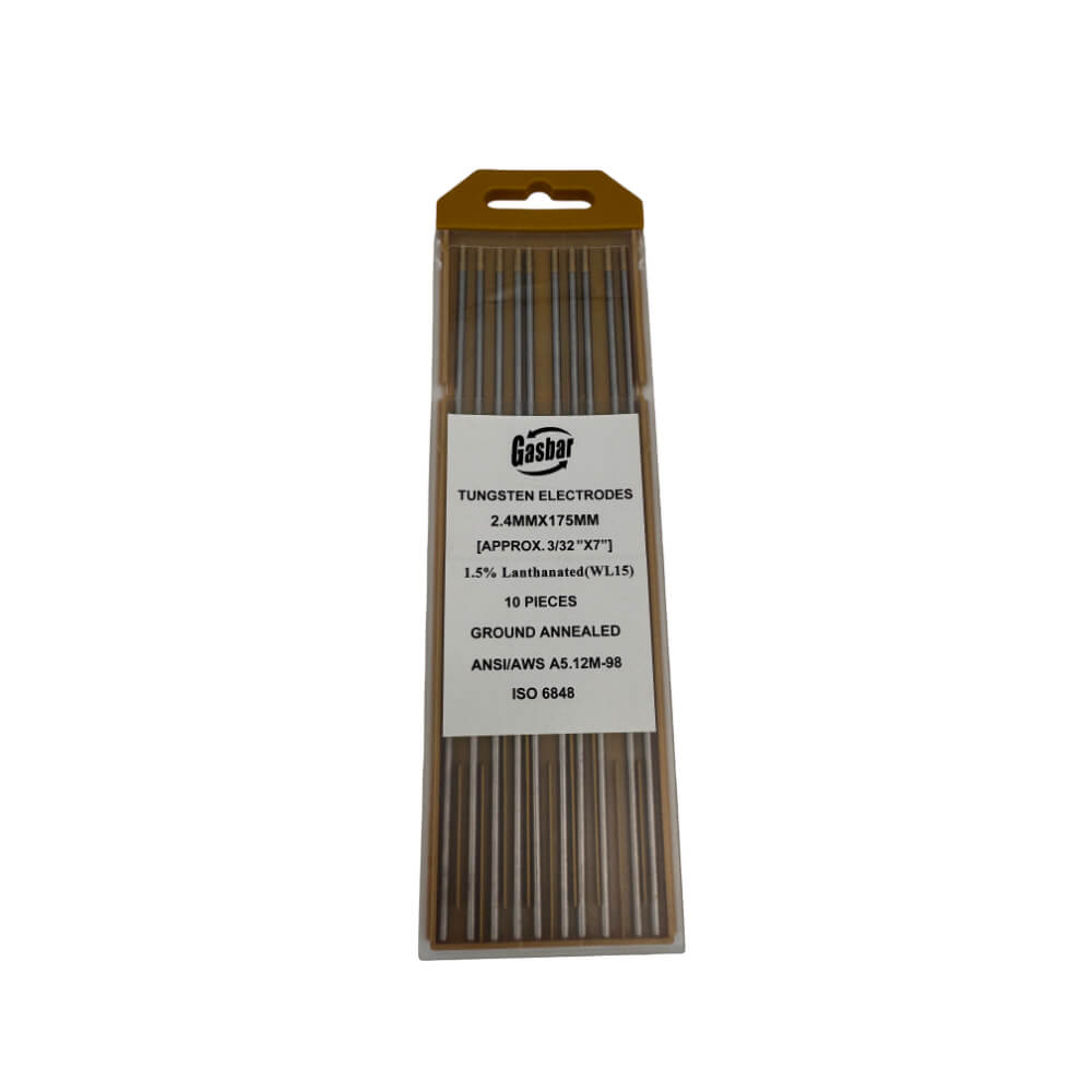 Electrodo de tugsteno dorado 175mm x 10 unidades WL15 MG Gasbar Kimpin